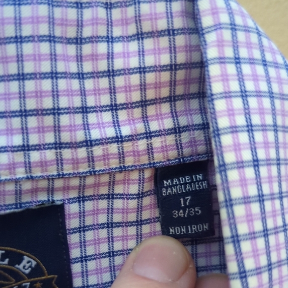 Classic Purple Checkered Dress Shirt - Picture 4 of 8